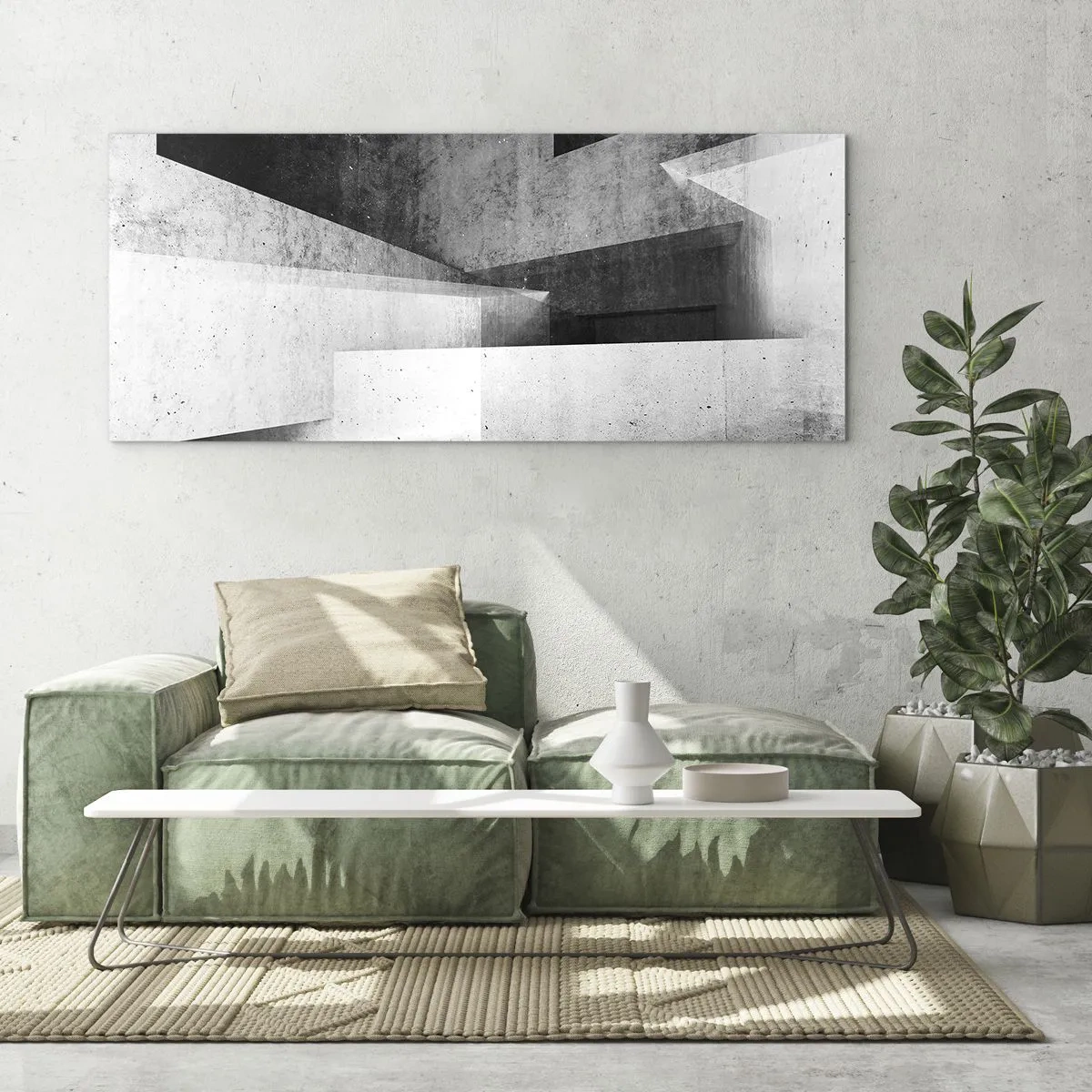 Tablou pe sticlă - Structura spațiului - 100x40 cm