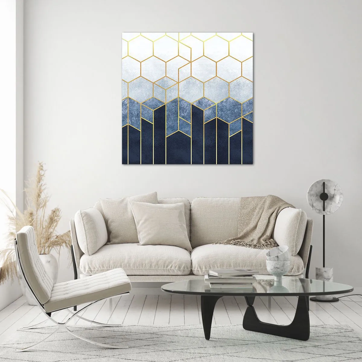 Tablou pe sticlă - Compoziție în ritm sincopat - 30x30 cm