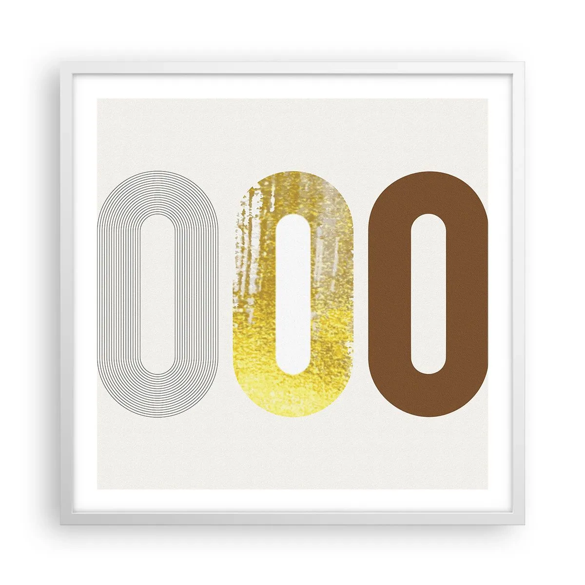 Poster în ramă albă - Ooo! - 60x60 cm