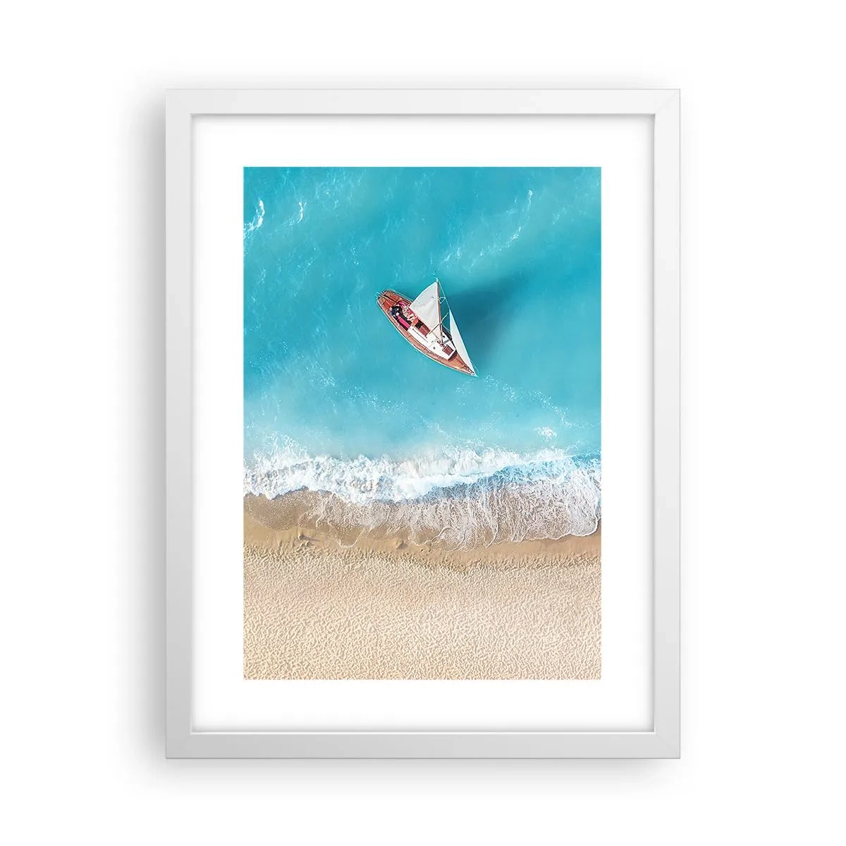 Poster în ramă albă - La frontieră dintre albastru și auriu - 30x40 cm