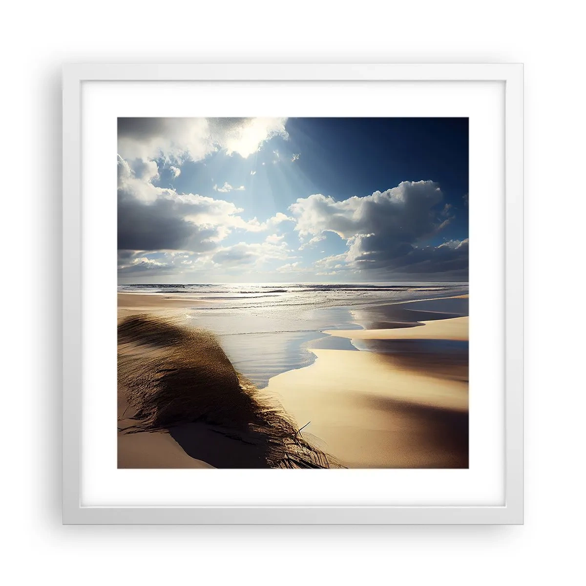 Poster în ramă albă - Plajă sălbatică - 40x40 cm