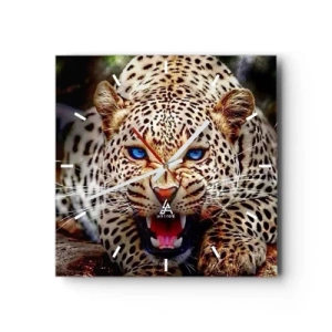 Ceas de perete - Ceas pe sticlă - Furie pură - 30x30 cm