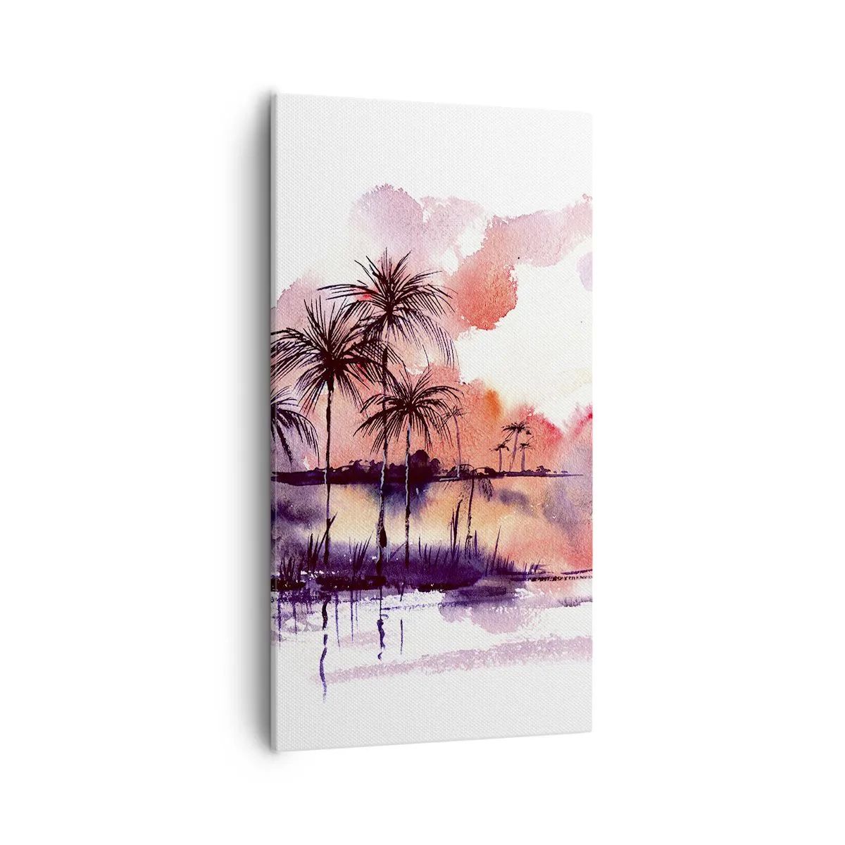 Tablou pe pânză - Liniștea tropicelor în roșu - 55x100 cm