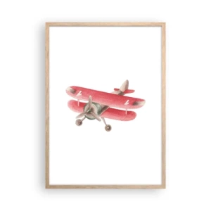 Poster în ramă de stejar deschis - Gata pentru zboruri la mare înălțime - 50x70 cm