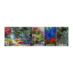 Mostră de Tapet Standard Eco - Grădină de pădure, pădure de flori - Peisaj, Parc, Flori - 100x30 cm