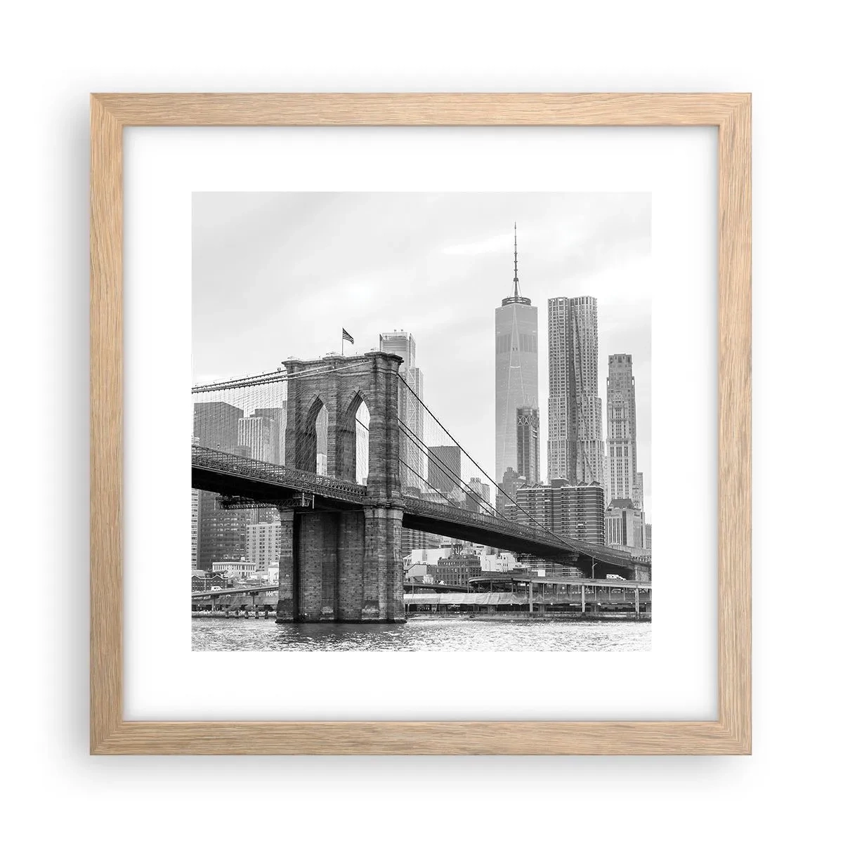 Poster în ramă de stejar deschis - New York vibes - 30x30 cm