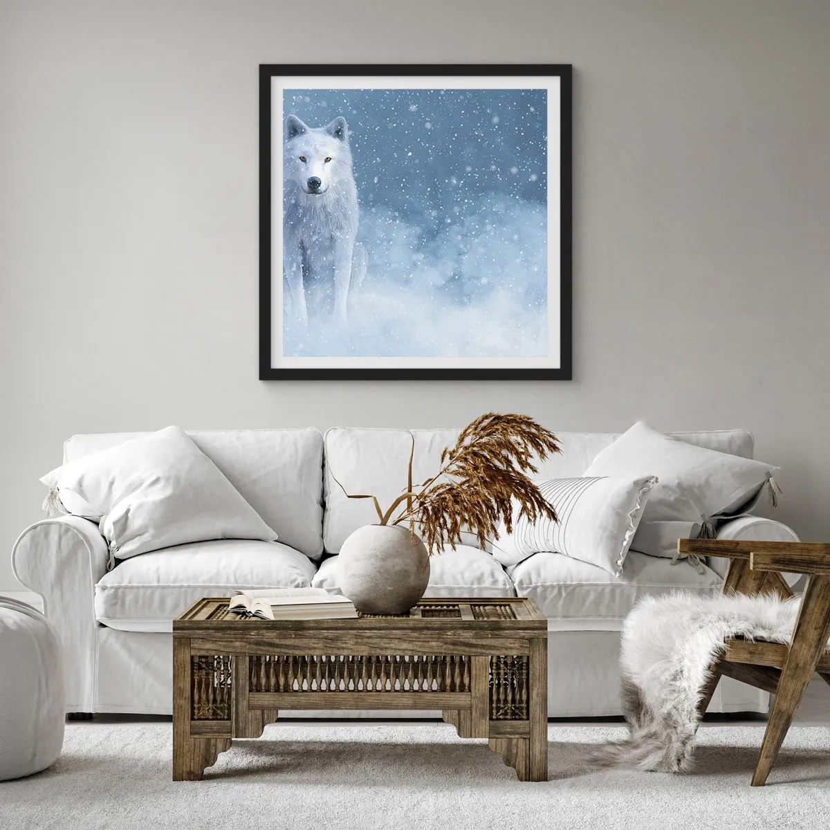 Poster în ramă neagră - În stil de iarnă - 30x30 cm