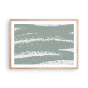 Poster în ramă de stejar deschis - Abstracție în stil de iarnă - 70x50 cm