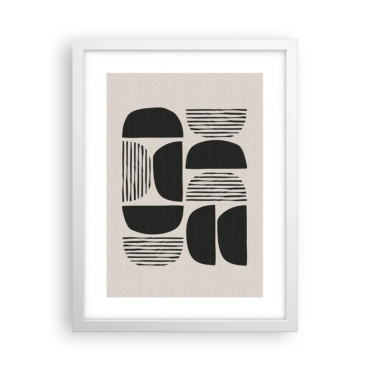 Poster în ramă albă - Jumătăți necomplete - 30x40 cm