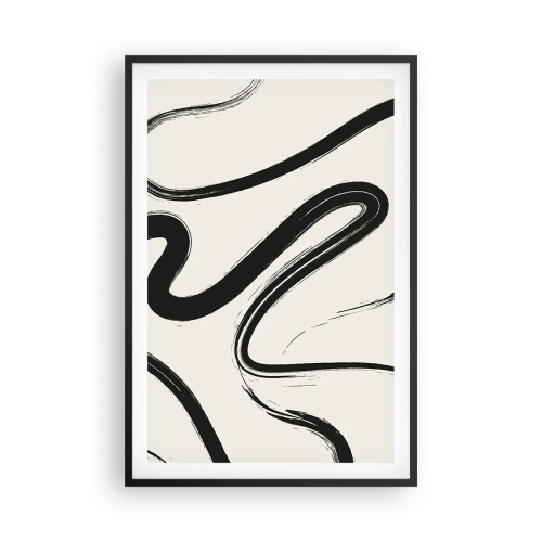 Poster în ramă neagră - Capriciu în alb și negru - 61x91 cm