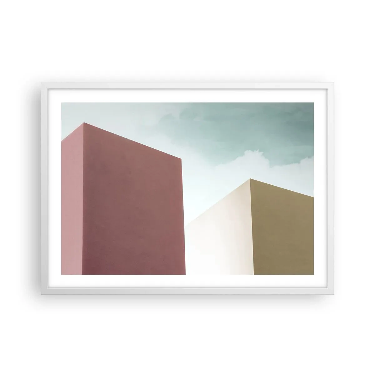 Poster în ramă albă - Geometria unei veri însorite - 70x50 cm