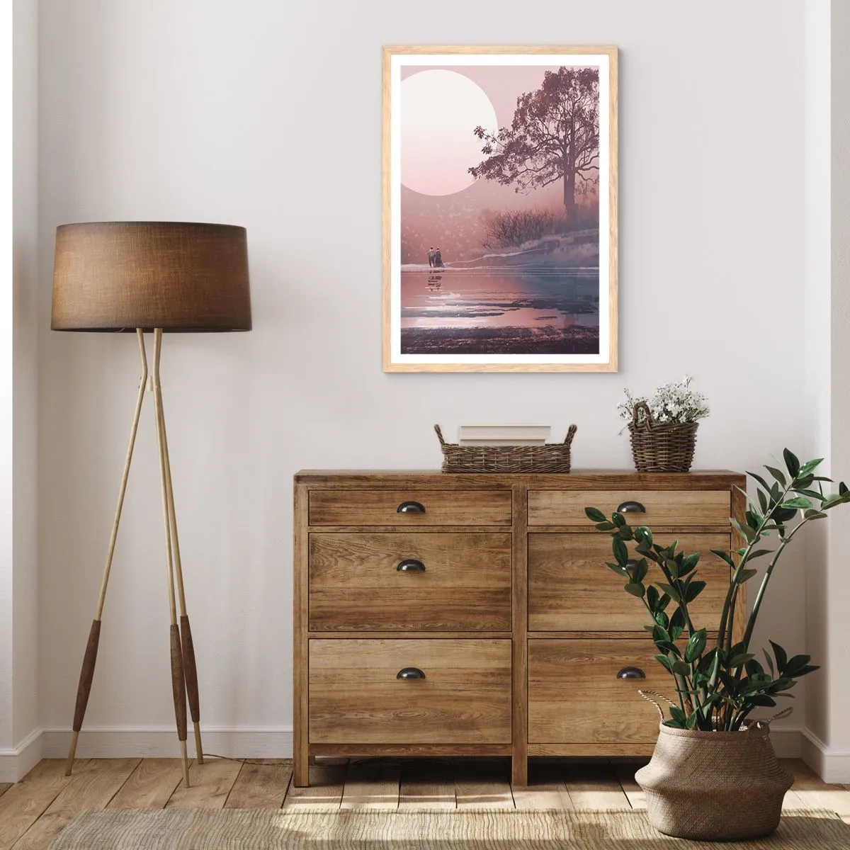 Poster în ramă de stejar deschis - Minuni nocturne - 50x70 cm