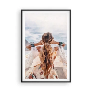 Poster în ramă neagră - Pe drumul spre fericire - 61x91 cm