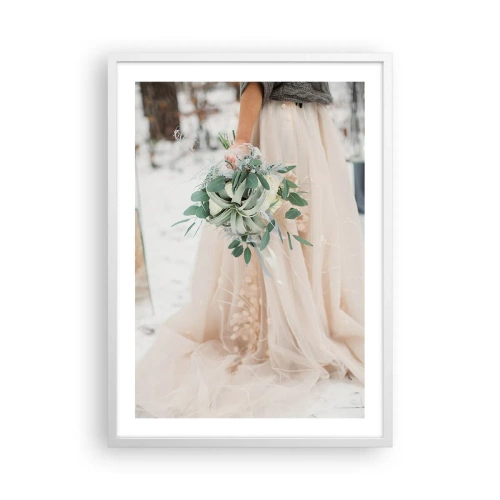 Poster în ramă albă - Și au trăit fericiți până la adânci bătrâneți - 50x70 cm