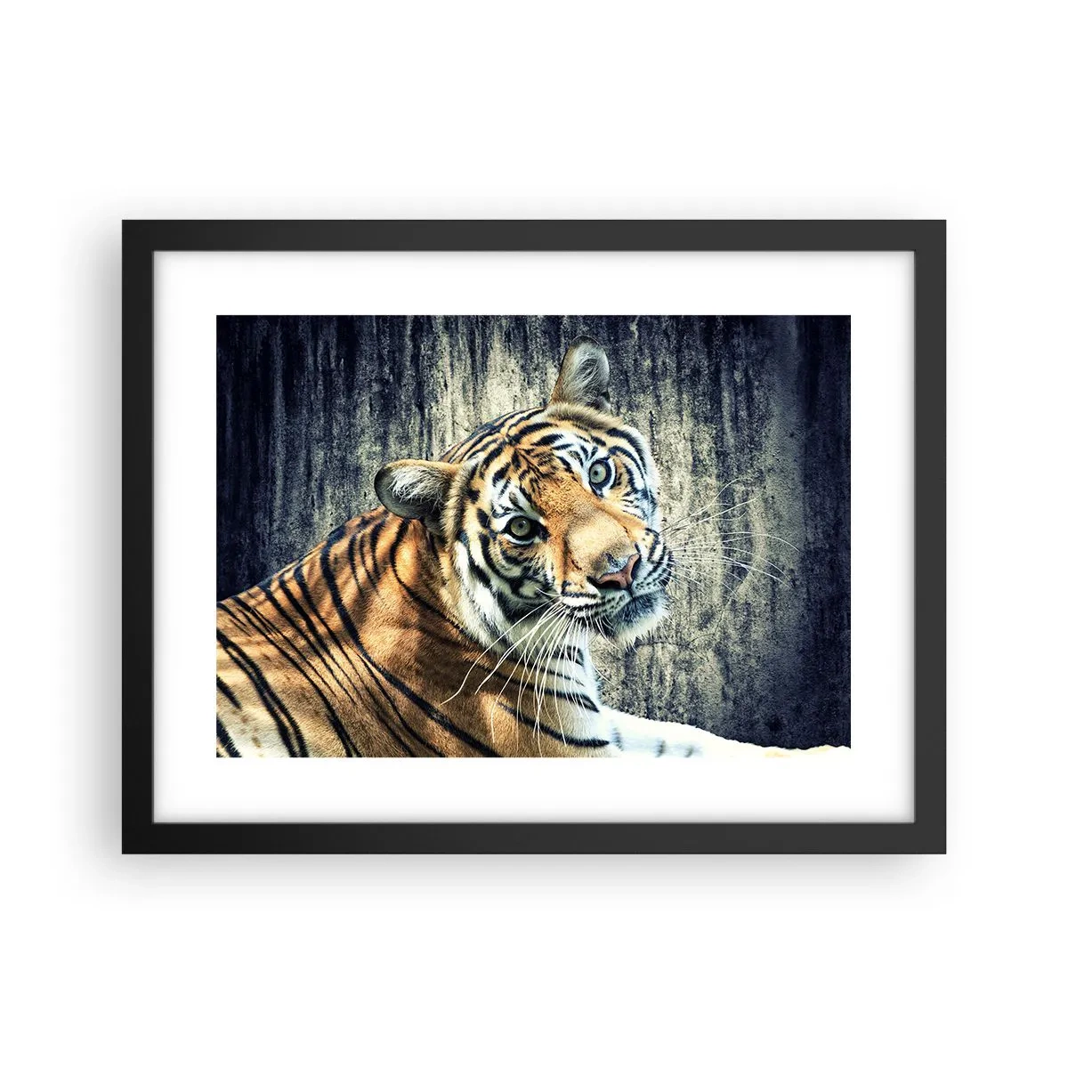 Poster în ramă neagră - Portret în fluxuri de lumină - 40x30 cm