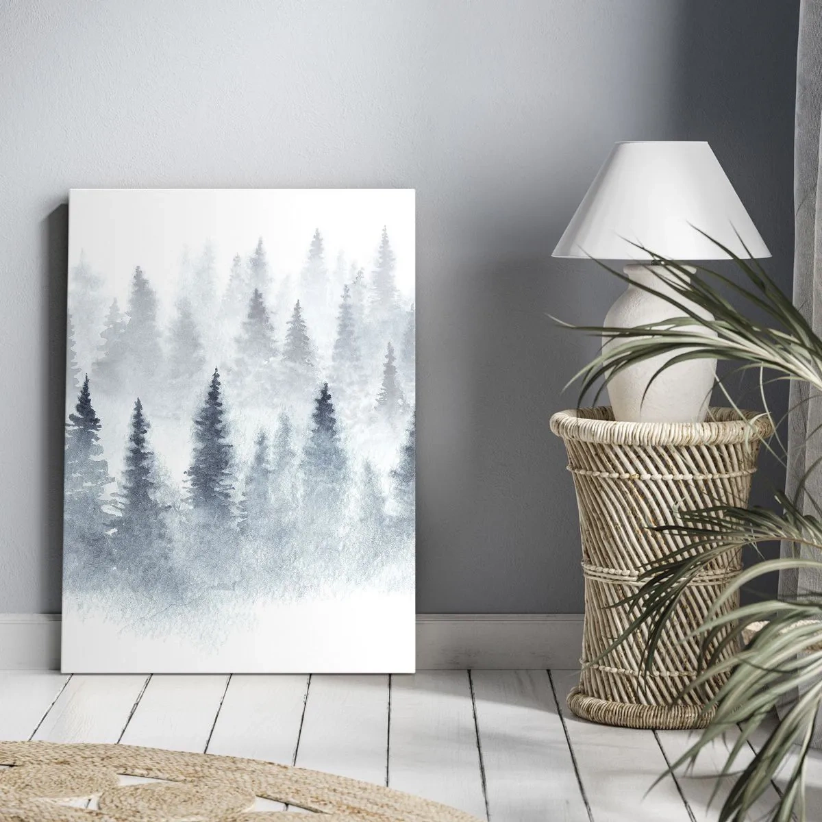 Tablou pe pânză - Înfășurate în ceață - 45x80 cm