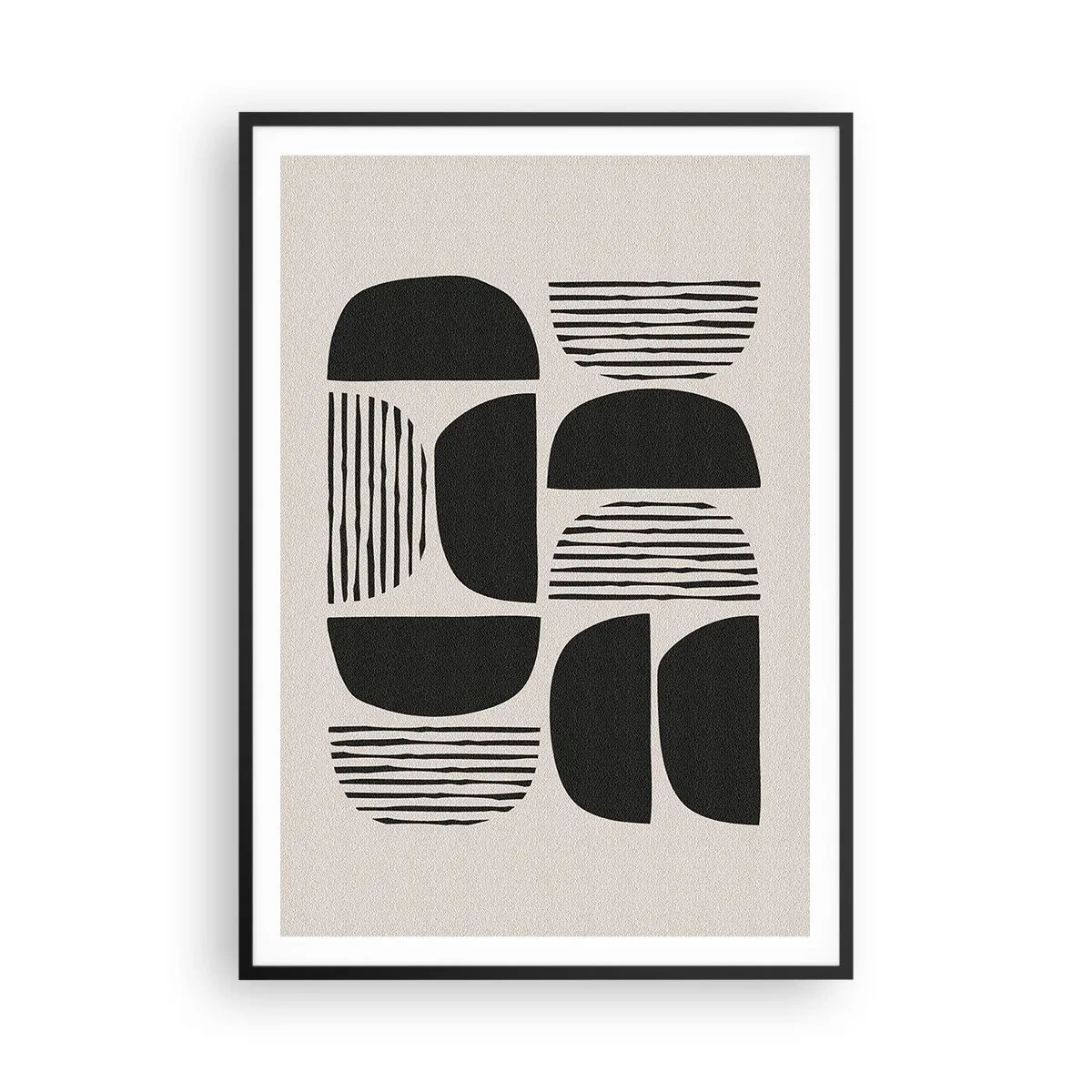 Poster în ramă neagră - Jumătăți necomplete - 70x100 cm