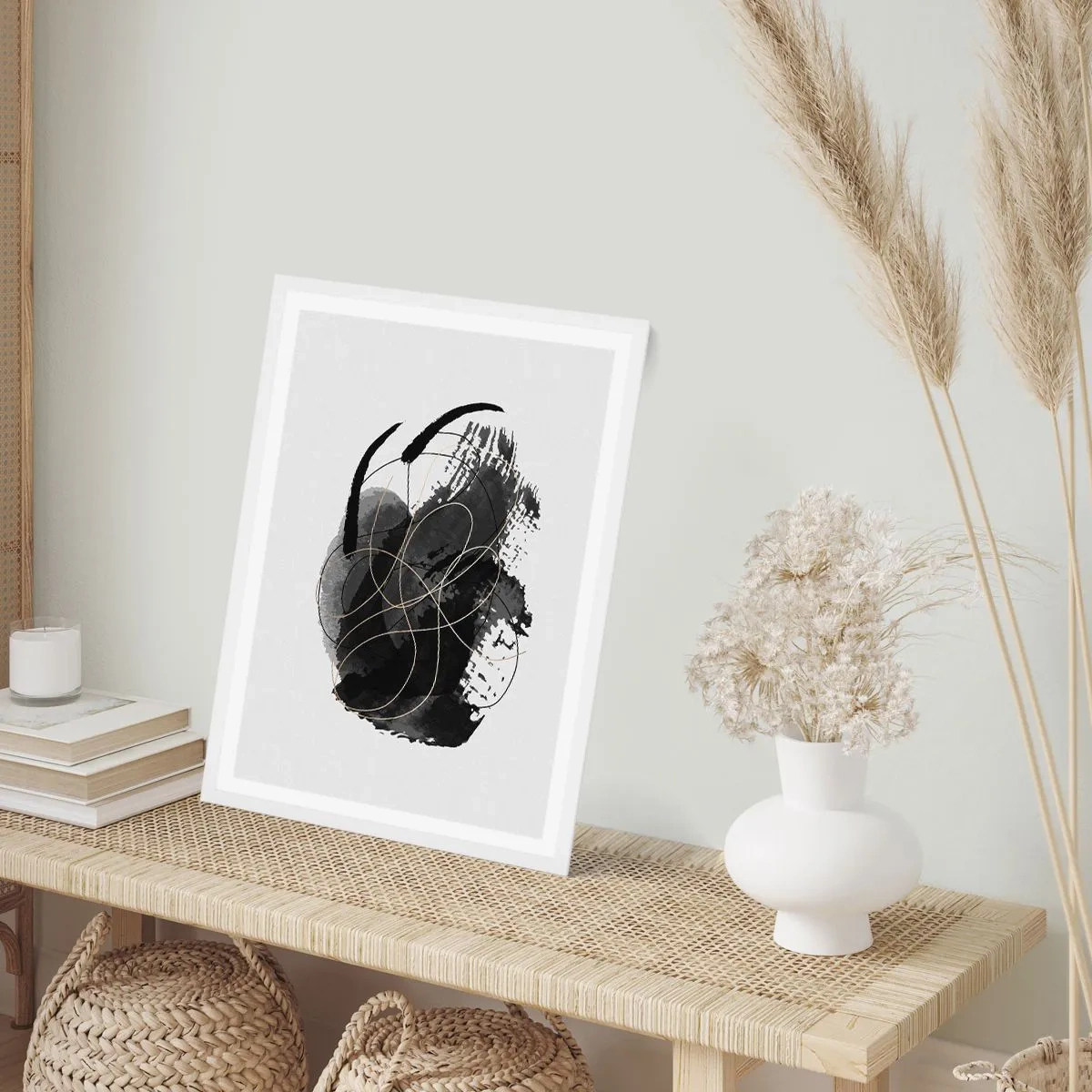 Poster în ramă albă - Provenit din negru - 30x40 cm