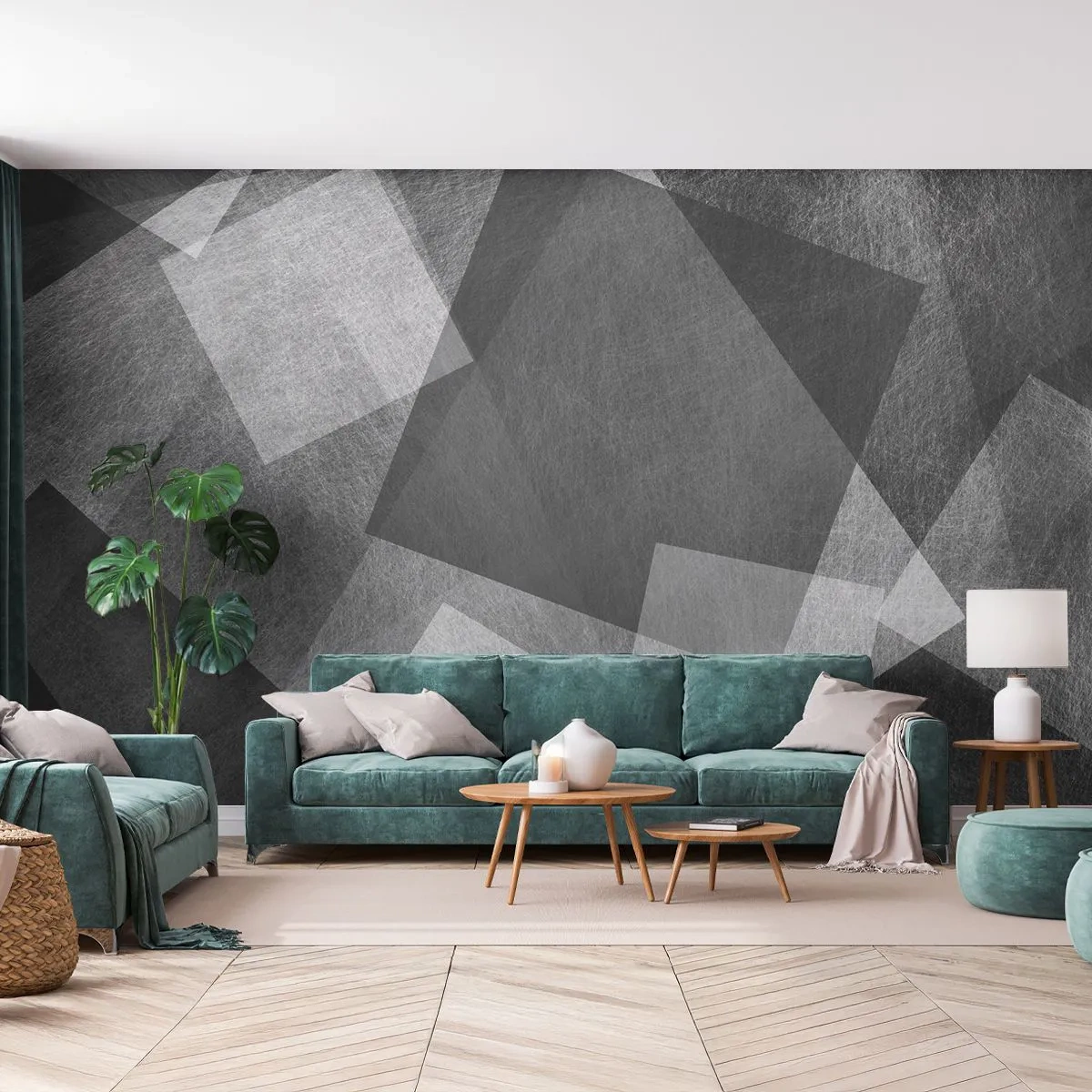 Tapet Standard Eco - Un simbol etern al permanenței și al ordinii - Abstracția, Bucată, alb-negru - 400x280 cm