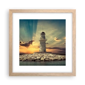 Poster în ramă de stejar deschis - Lumină - Bunătate - Frumusețe - 30x30 cm