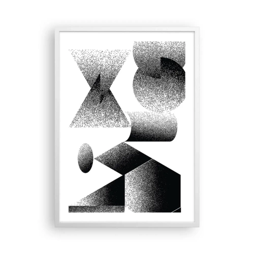 Poster în ramă albă - Unghiuri și ovale - 50x70 cm
