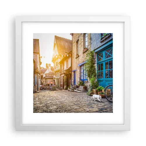 Poster în ramă albă - Fantoma albă a orașului - 30x30 cm