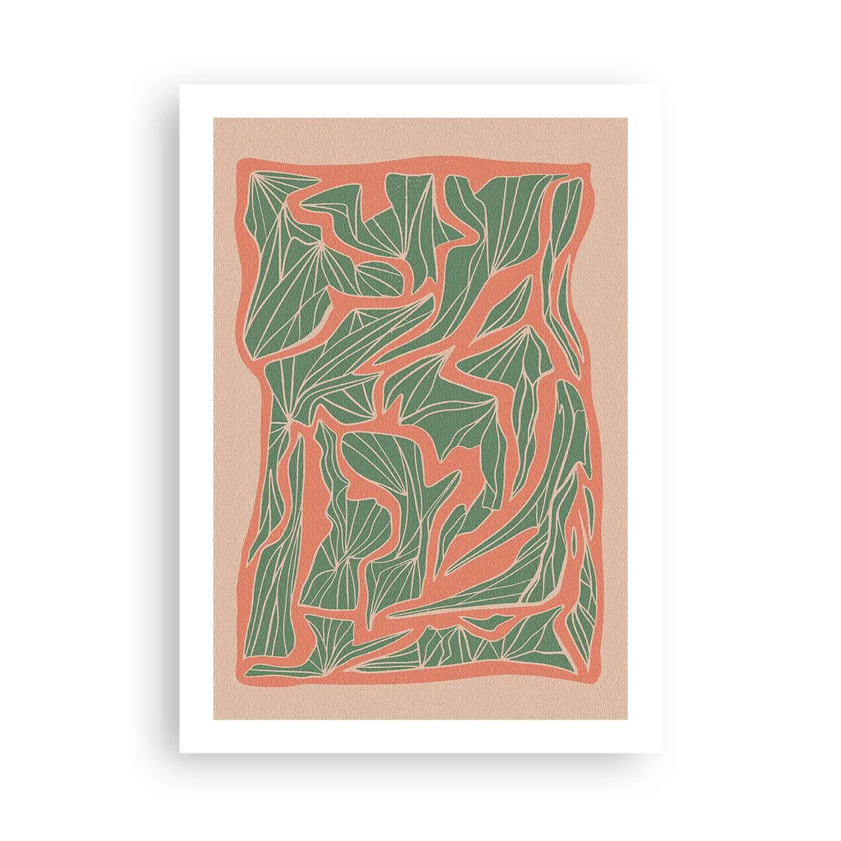 Poster - Lupta dintre coral și verde - 50x70 cm