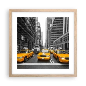 Poster în ramă de stejar deschis - Noi suntem cei care colorăm orașul - 40x40 cm