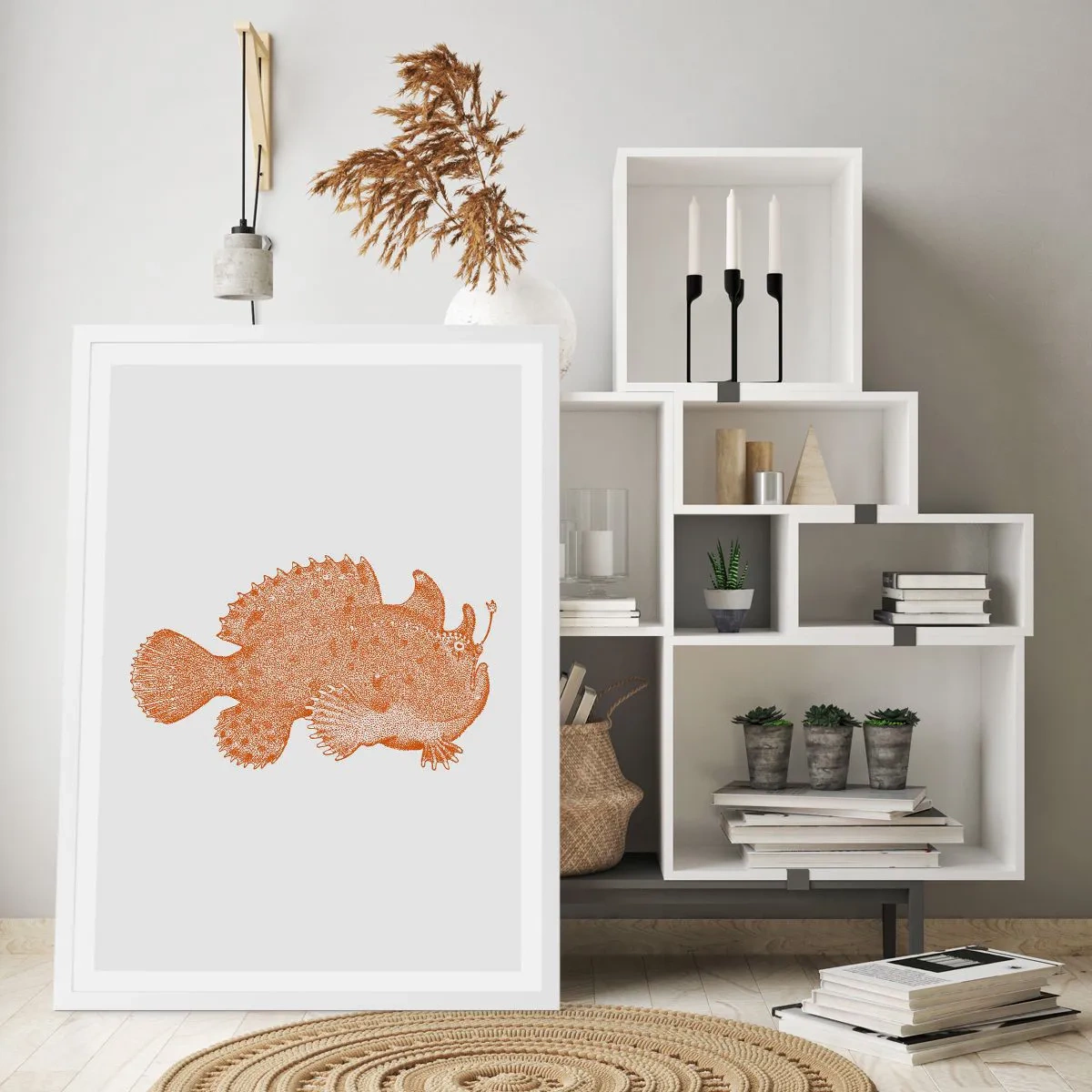 Poster în ramă albă - Și totuși este un peşte - 30x40 cm