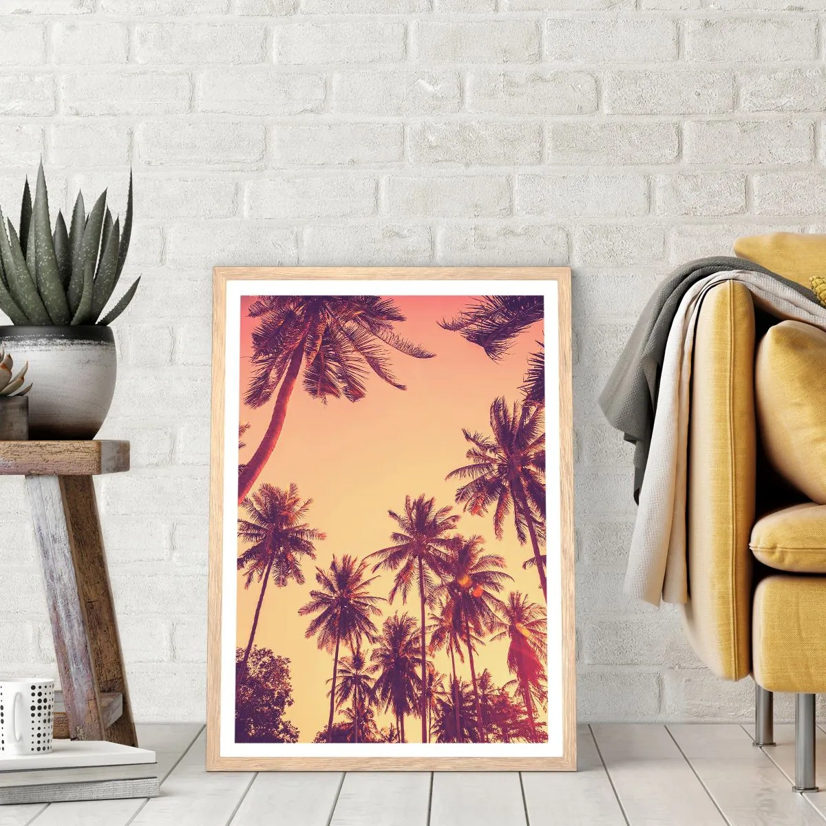Poster în ramă de stejar deschis - Variație tropicală - 70x100 cm