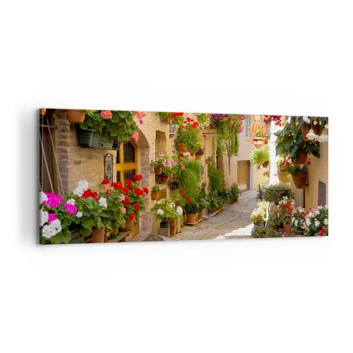 Tablou pe pânză - Într-un potop de flori - 100x40 cm