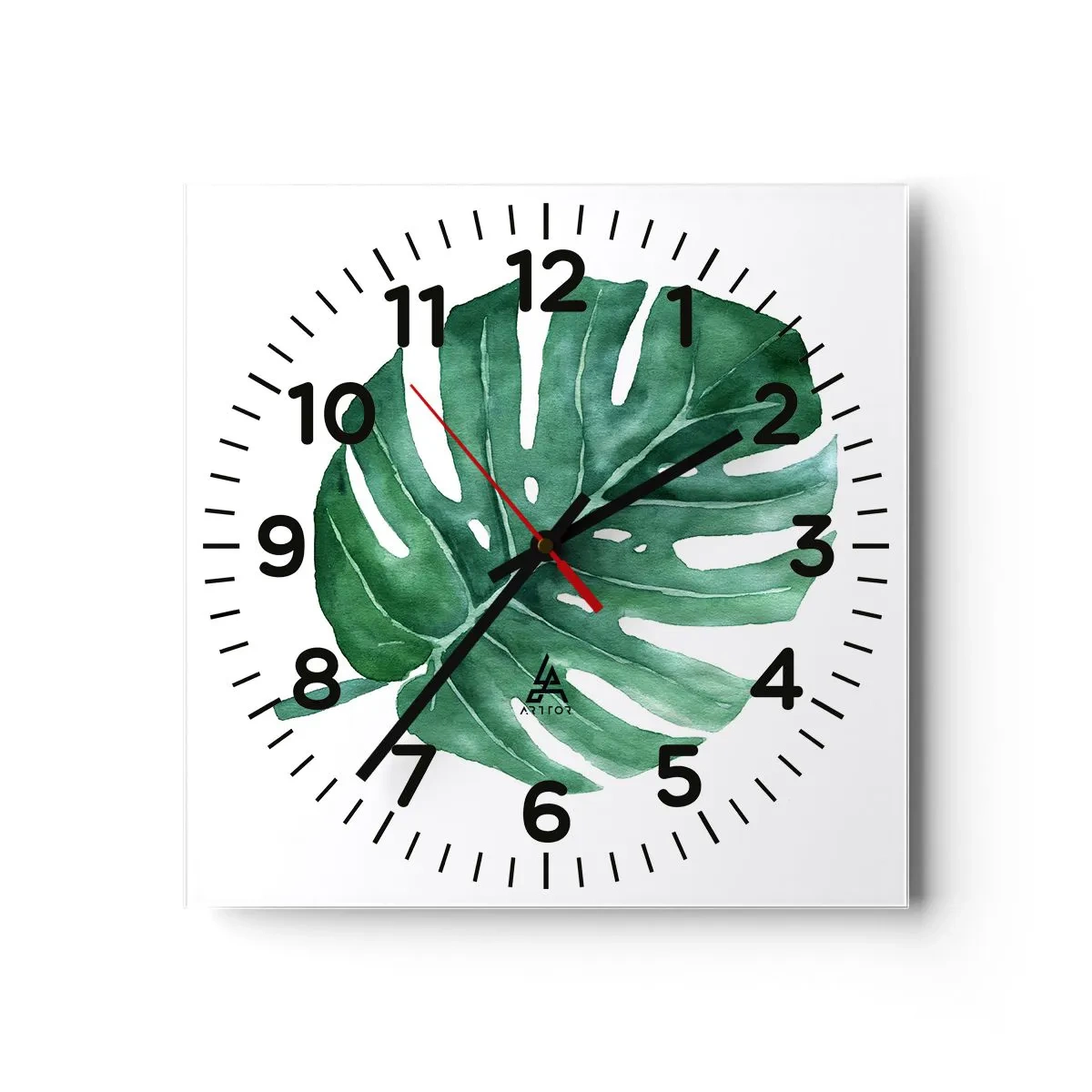 Ceas de perete - Ceas pe sticlă - Conceptul verde - 30x30 cm