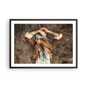 Poster în ramă neagră - În drum spre vara iubirii - 70x50 cm