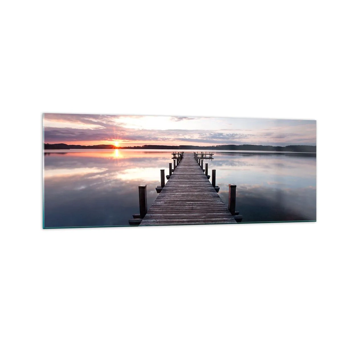 Tablou pe sticlă - Granița tăcută dintre zi și noapte - 140x50 cm