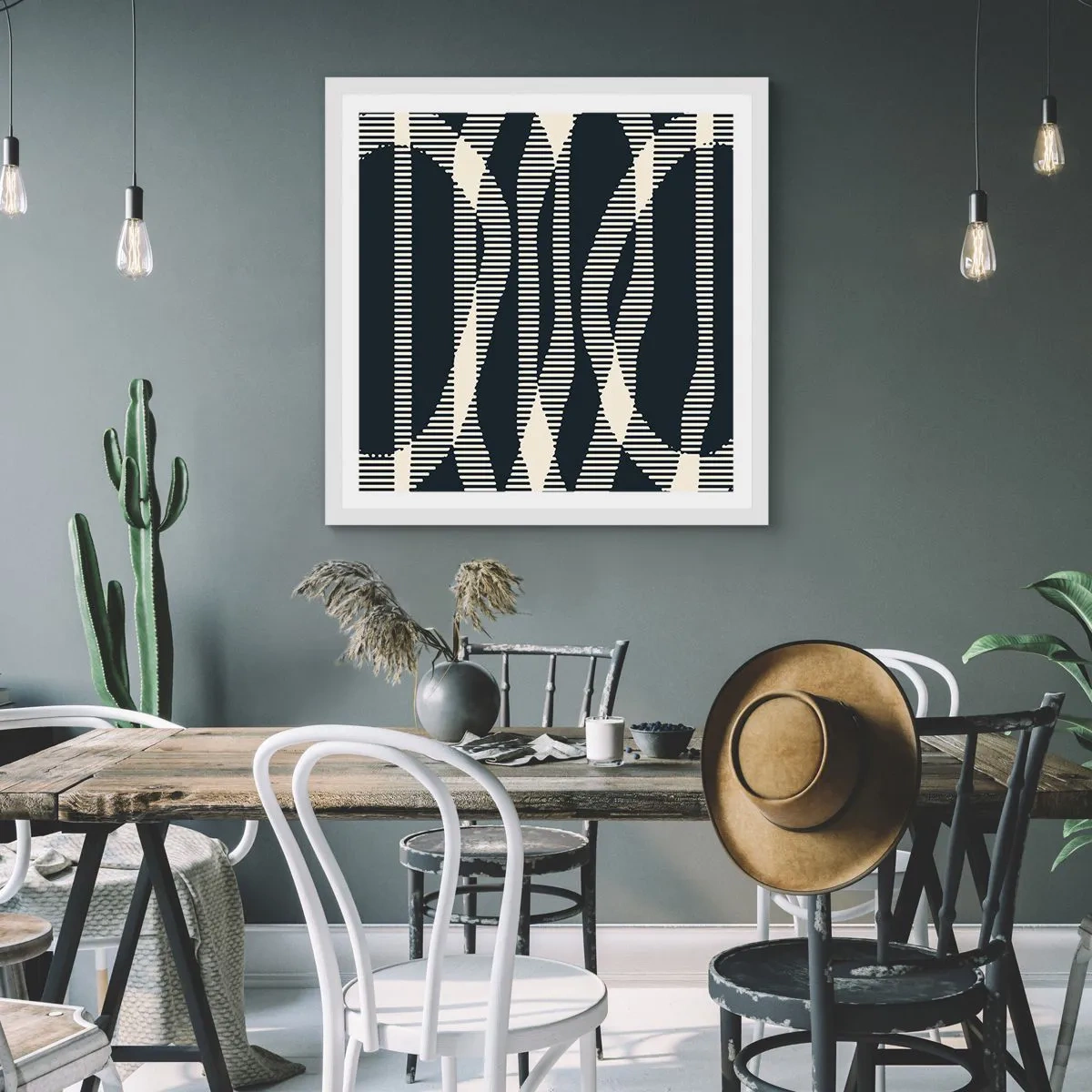 Poster în ramă albă - Încercare de străpungere a întunericului - 30x30 cm