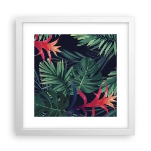Poster în ramă albă - Flacăra verde - 30x30 cm