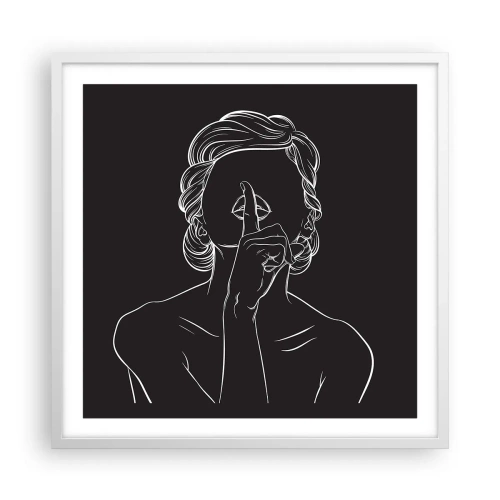 Poster în ramă albă - Frumusețea înflorește în tăcere - 60x60 cm