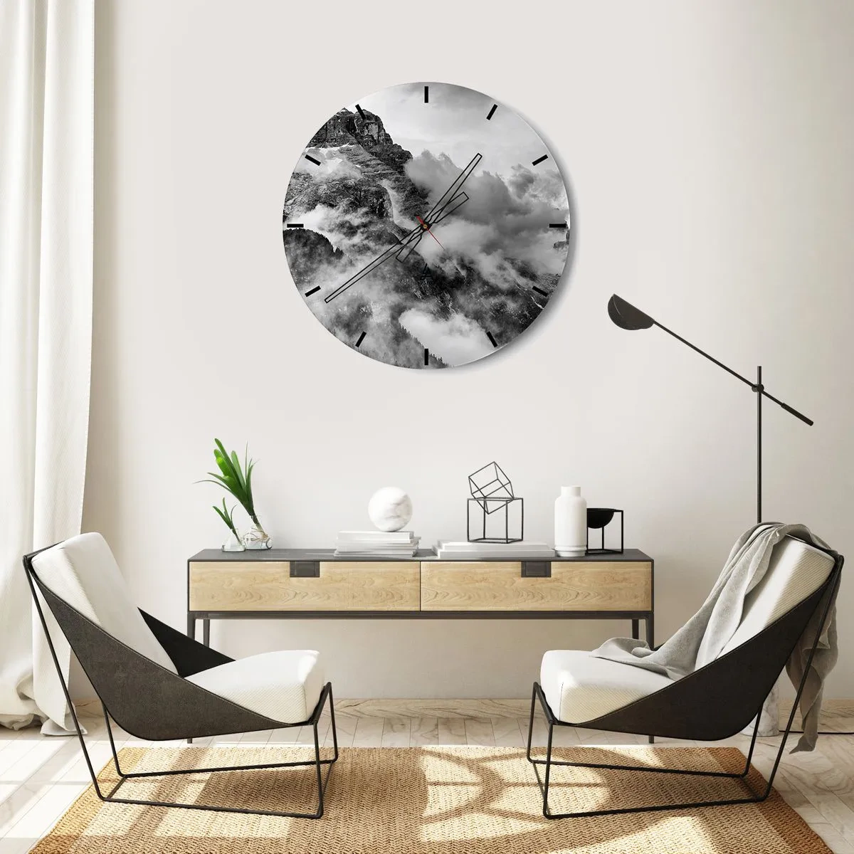 Ceas de perete - Ceas pe sticlă - Frumoase și crude - 40x40 cm