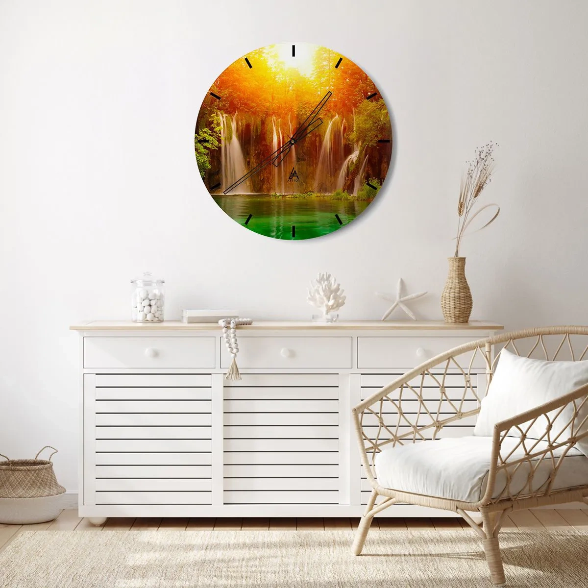 Ceas de perete - Ceas pe sticlă - La soare și la umbră - 40x40 cm