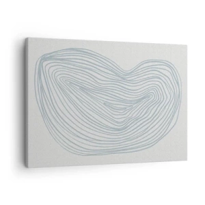 Tablou pe pânză Canvas - Motiv abstract de valuri în albastru delicat - 70x50cm - Zâmbet de picături - Decorațiune modernă pentru perete pentru living și dormitor ARTTOR