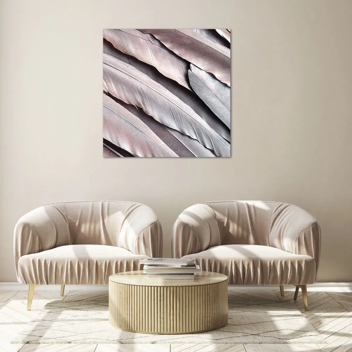 Tablou pe sticlă - Argintul roz - 40x40 cm