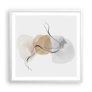 Poster în ramă albă - Mărgele de aer - 60x60 cm