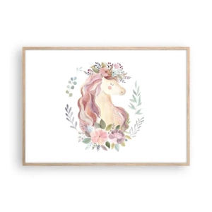 Poster în ramă de stejar deschis - O invitație în lumea basmelor - 100x70 cm