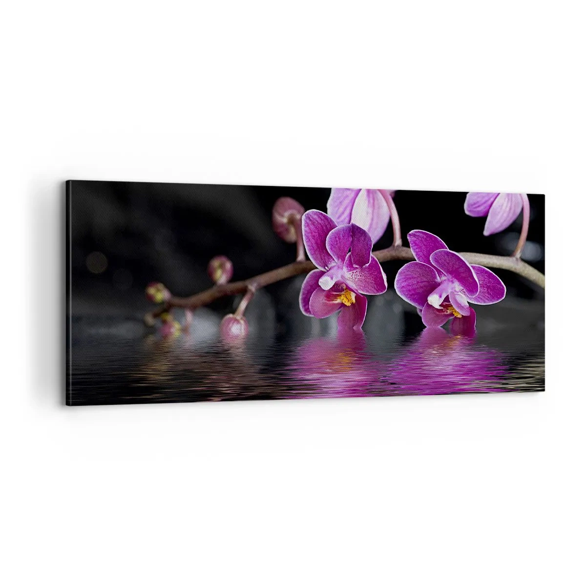 Tablou pe pânză - Reflecție de frumusețe în liliac - 100x40 cm