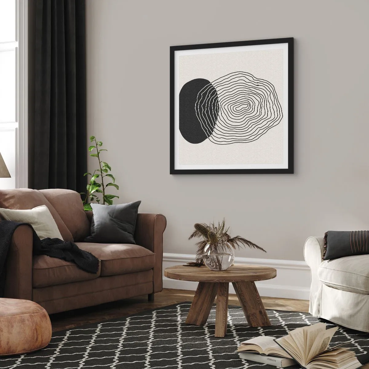 Poster în ramă neagră - Persistență și vibrațiile - 40x40 cm