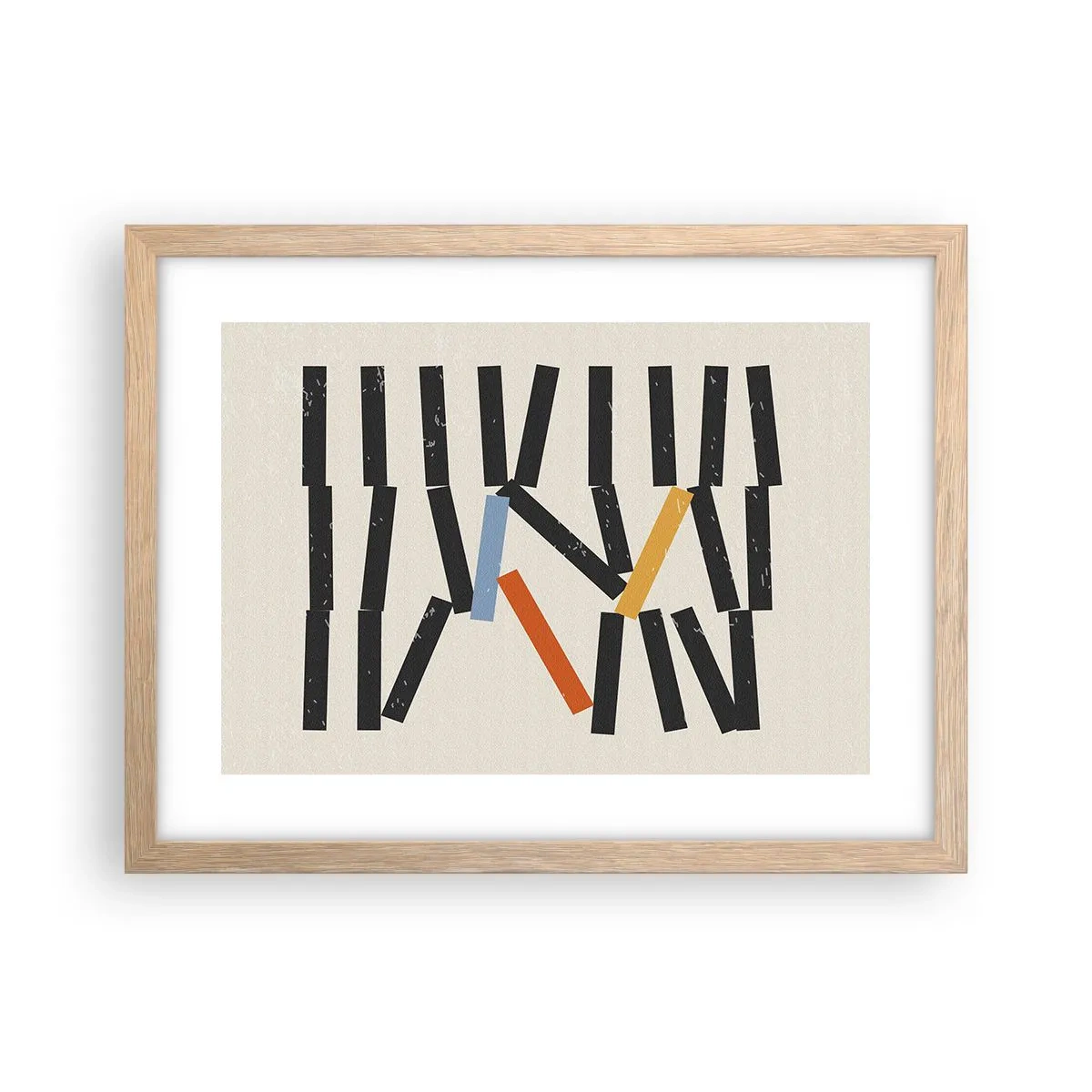 Poster în ramă de stejar deschis - Domino - compoziție - 40x30 cm