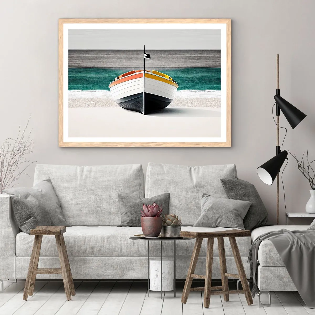 Poster în ramă de stejar deschis - În locul ei - 91x61 cm