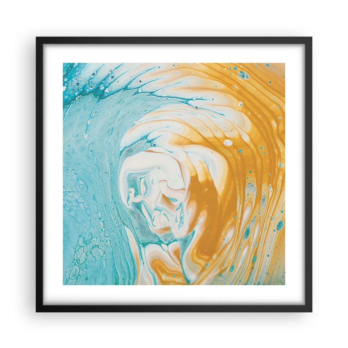 Poster în ramă neagră - Vârtej de pastel - 50x50 cm