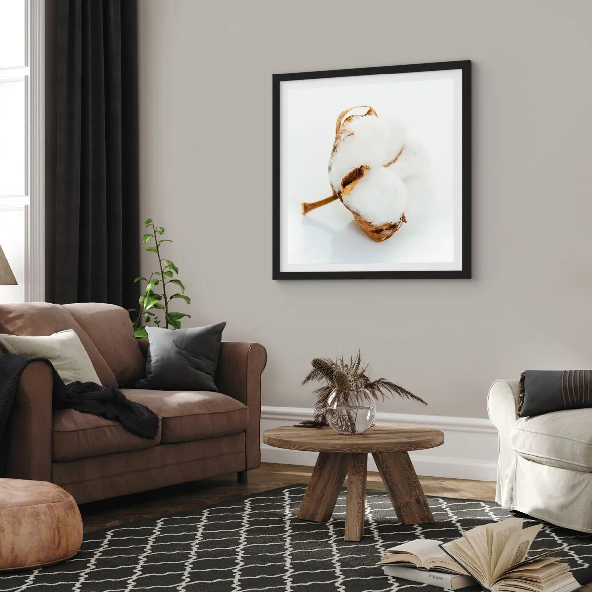 Poster în ramă neagră - Moale prin natură - 50x50 cm