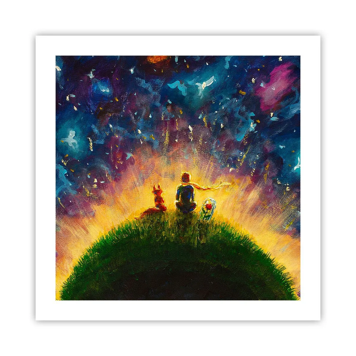 Poster - Dragoste și prietenie - întreaga lume - 50x50 cm